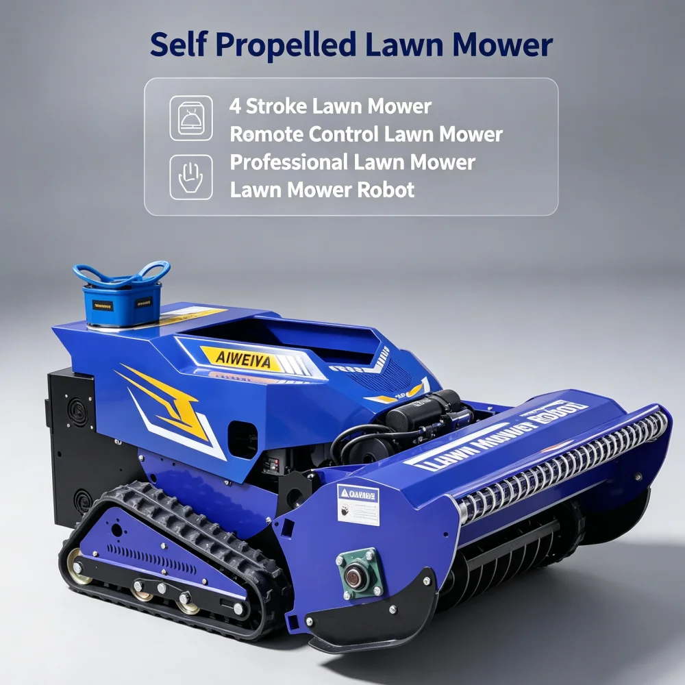 Customized Market Leading Lawn Mower Robot Remote Control Lawn Mower For Orchard Park Yard Lawn Mowing Maintenance Work