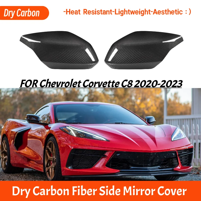 

Dry Carbon Fiber Rear View Mirror Covers For Chevrolet C8 For Corvette Z51 2020-2023 Left&right Side Mirror Cover Exterior Parts