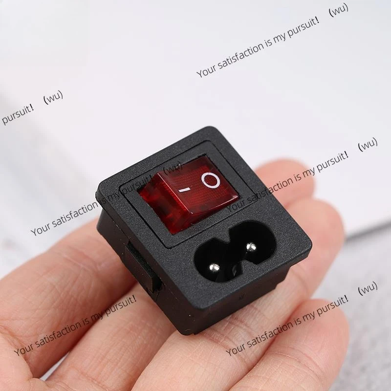 ZOCI-250V AC Red Rocker Switch Fused Inlet Power Socket Fuse Switch Connector Plug Connectors Dielectric Intensity