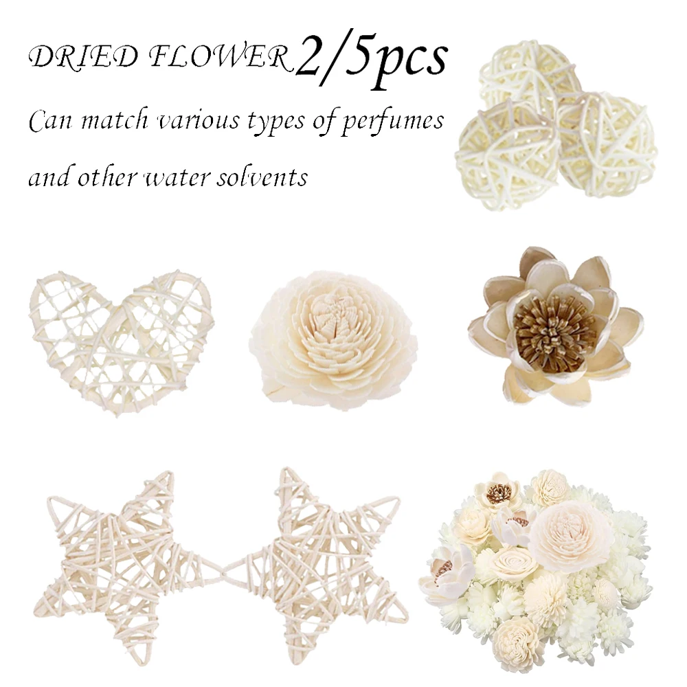 

2/5PCS 3-7CM Aromatherapy Dried Flowers for Reed Diffuser, Artificial Scented Oil Volatile Sticks, Home Fragrance Natural Decor