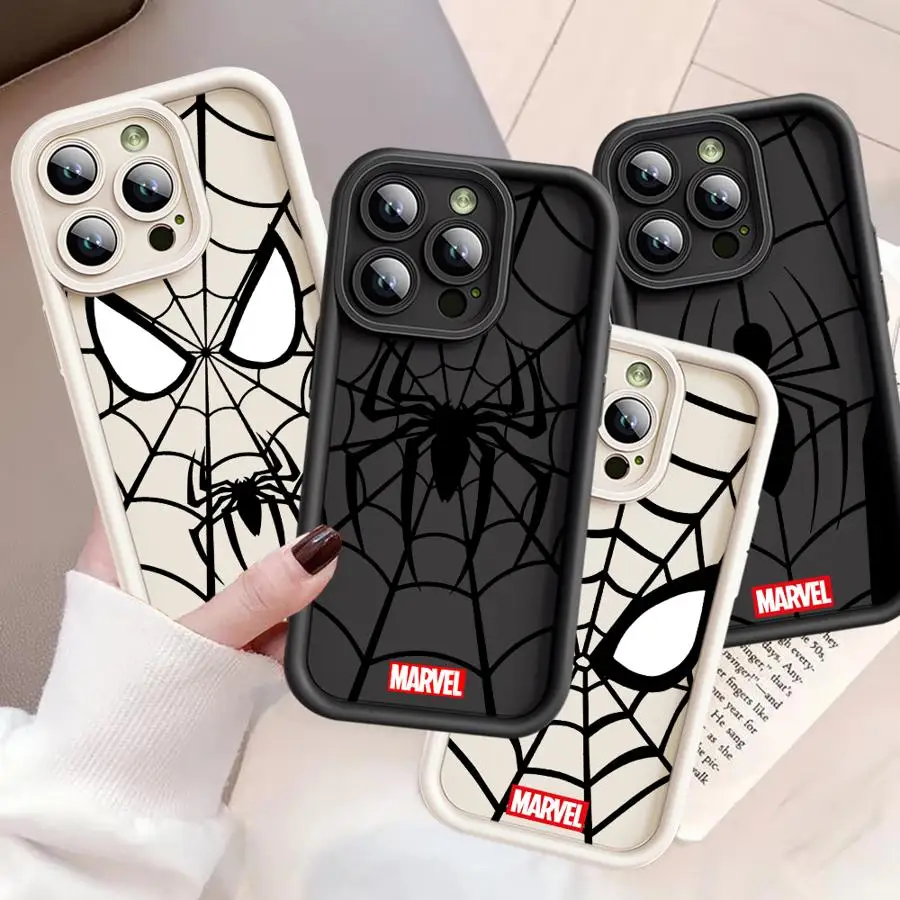 Spider Man Marvel Phone Case for Apple iPhone 16 11 13 15 12 14 Pro Max 15 12 14 Pro 16 11 13 Plus Silicone Soft Cover