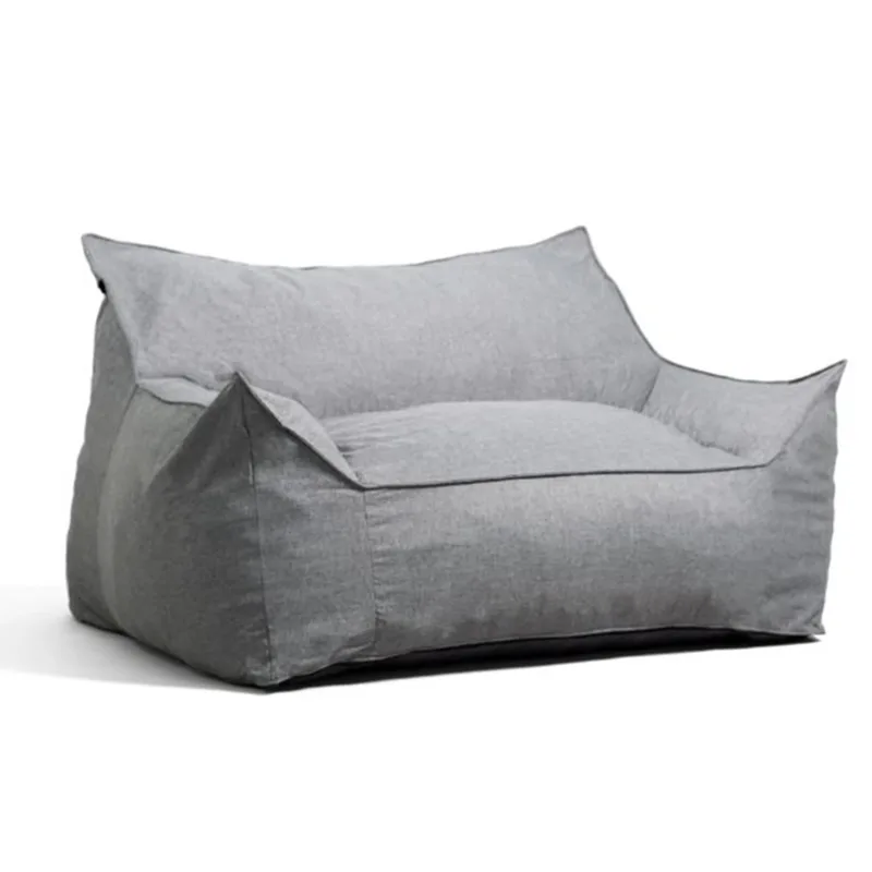 Imperial Fufton Foam Beanbag Chair Sofa with Washable Cover, Gray