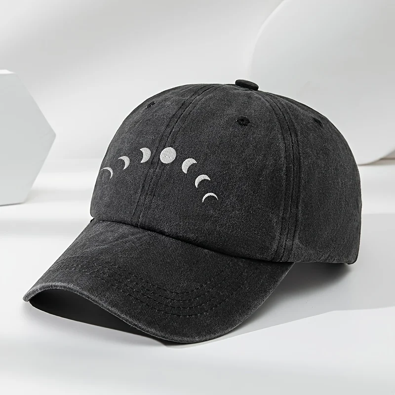 [قبعة بيسبول عتيقة] قبعة بيسبول مطرزة بمرحلة القمر العتيقة من MAKEFGE |   قماش بوليستر ناعم غير قابل للتمدد بنسبة 100%،