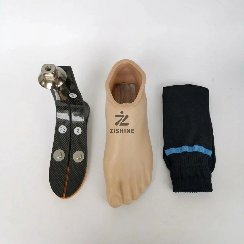 Carbon Fiber Prosthetic Foot High Ankle Prosthesis Feet with Titanium Alloy Pyramid Adapter Prosthetic Leg Foot Shell Set