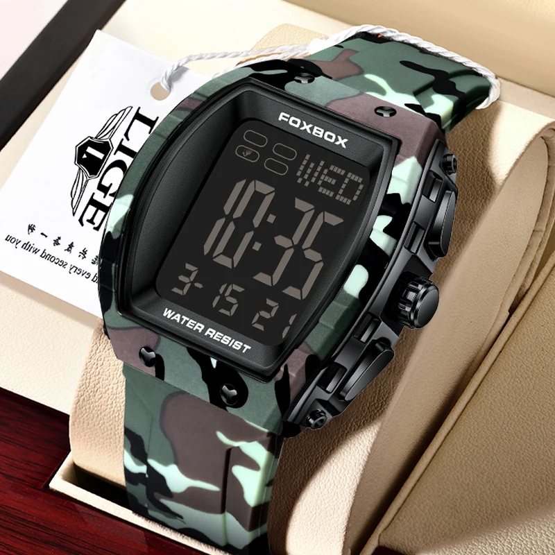 

FOXBOX новые модные мужские часы спортивные цифровые роскошные часы мужские повседневные водонепроницаемые светящиеся дата военные наручные часы reloj hombre
