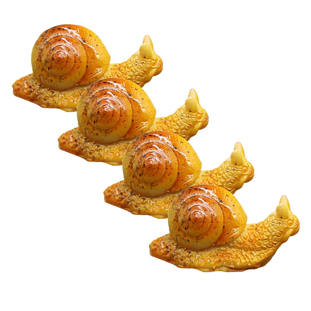 

4Pcs Realistic Mini Snail Ornaments Resin Decoration for Micro Landscape Garden Bonsai Terrarium DIY Craft Home Decor