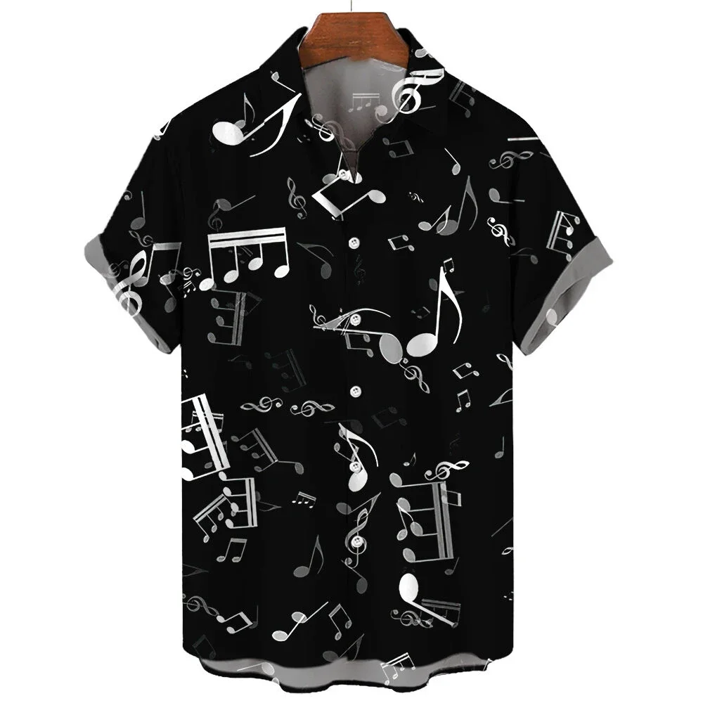 Men's Shirts For Men Funny Piano Keys 3d Print Tops Casual Men's Clothing Summer Short Sleeved Tops Tee Loose Oversized Shirt