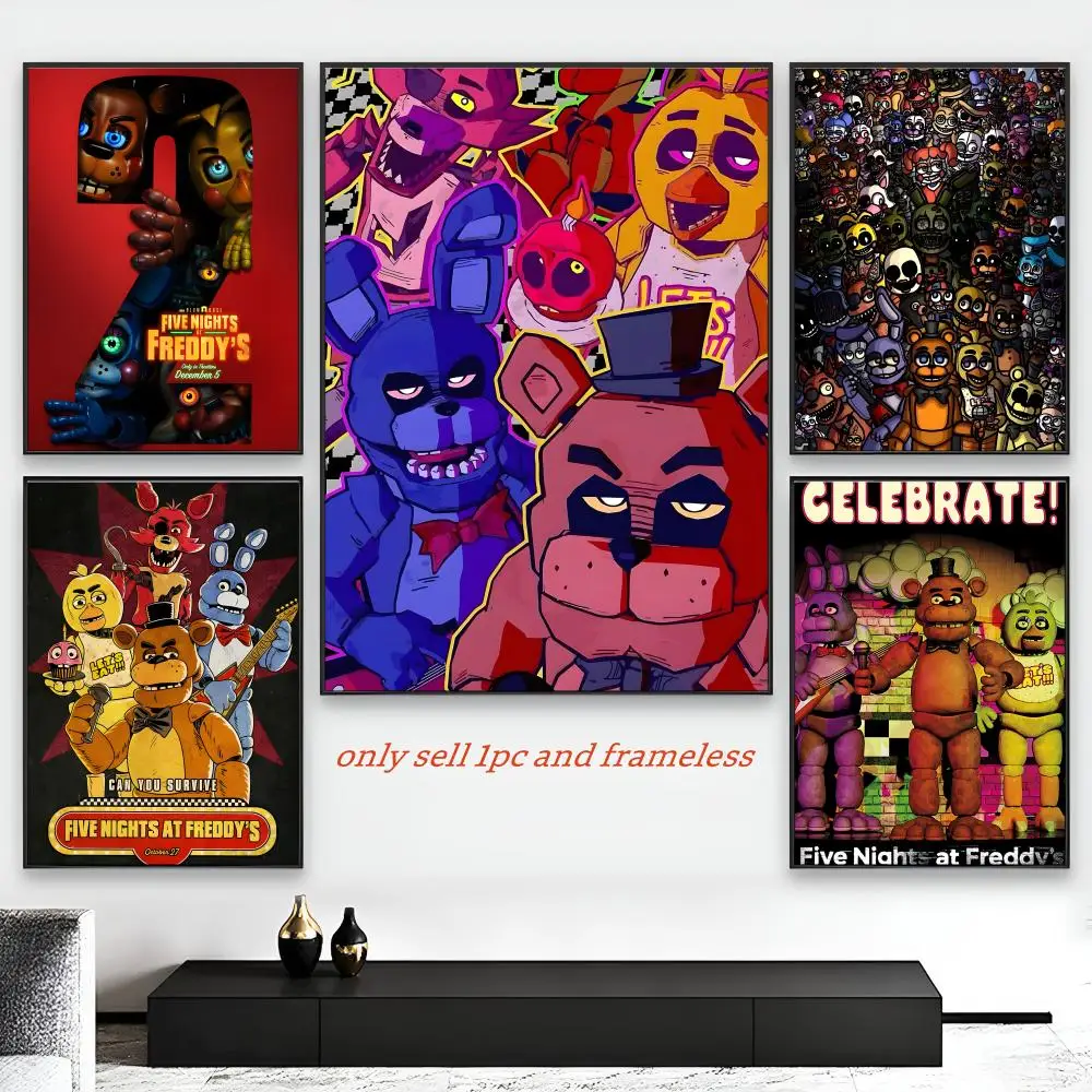 Five N-nights At Freddy's Poster Art Painting Poster With Prints Home Bedroom Living Room Decoration