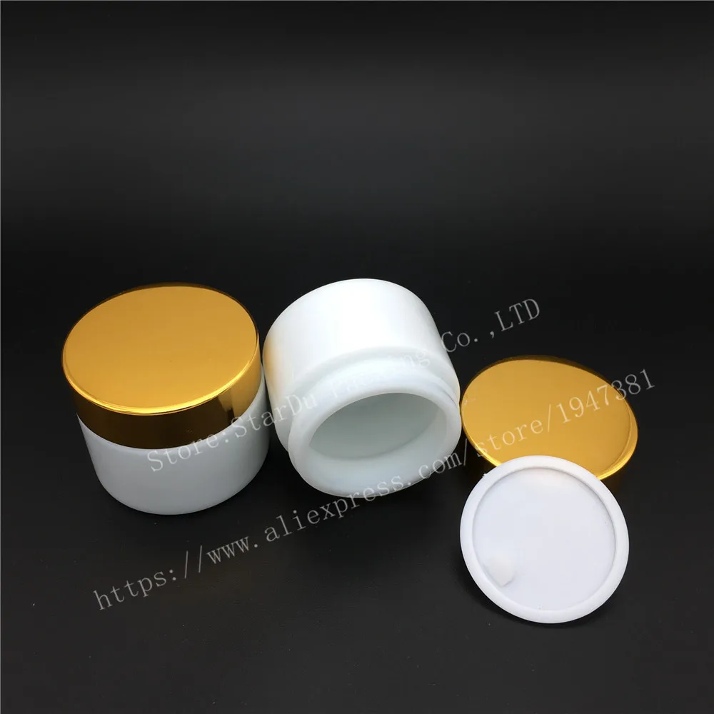 Free Shipping 500pcs 50g White Porcelain jars, 50ml White Ceramics jars, Skin Care Cream bottles, 1.7oz Cosmetic Containers