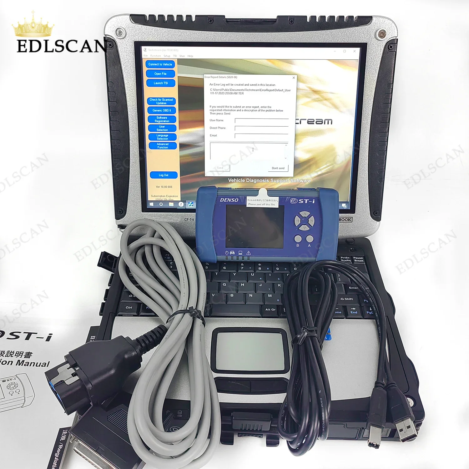 For DENSO DST-i Flash Cable Agricultural tool System Tester Interface Truck Diagnostic Dealer Scanner Flash Tool and CF19 Laptop