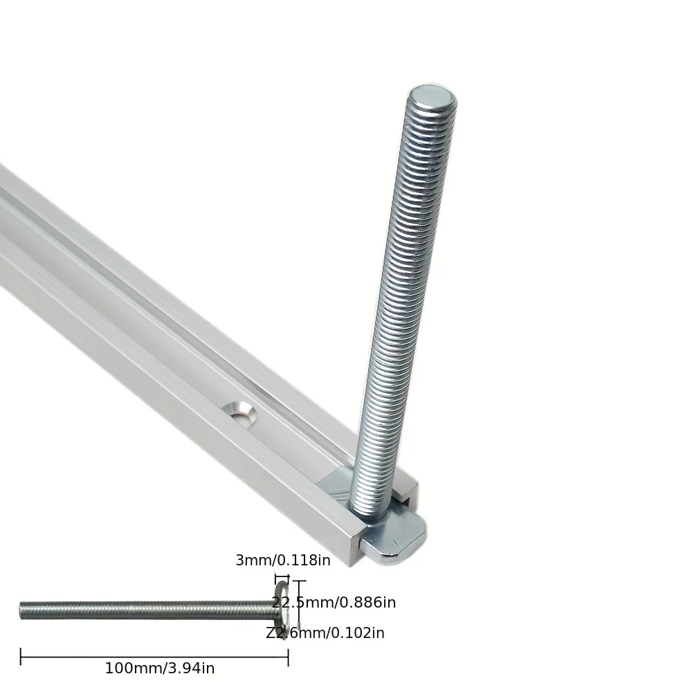 Imagem -05 - T-slot Slider Miter T-track Jig Parafuso Fixação para Serra de Mesa Chute Rail Faça Você Mesmo Woodworking Bench Tool M8x100 mm