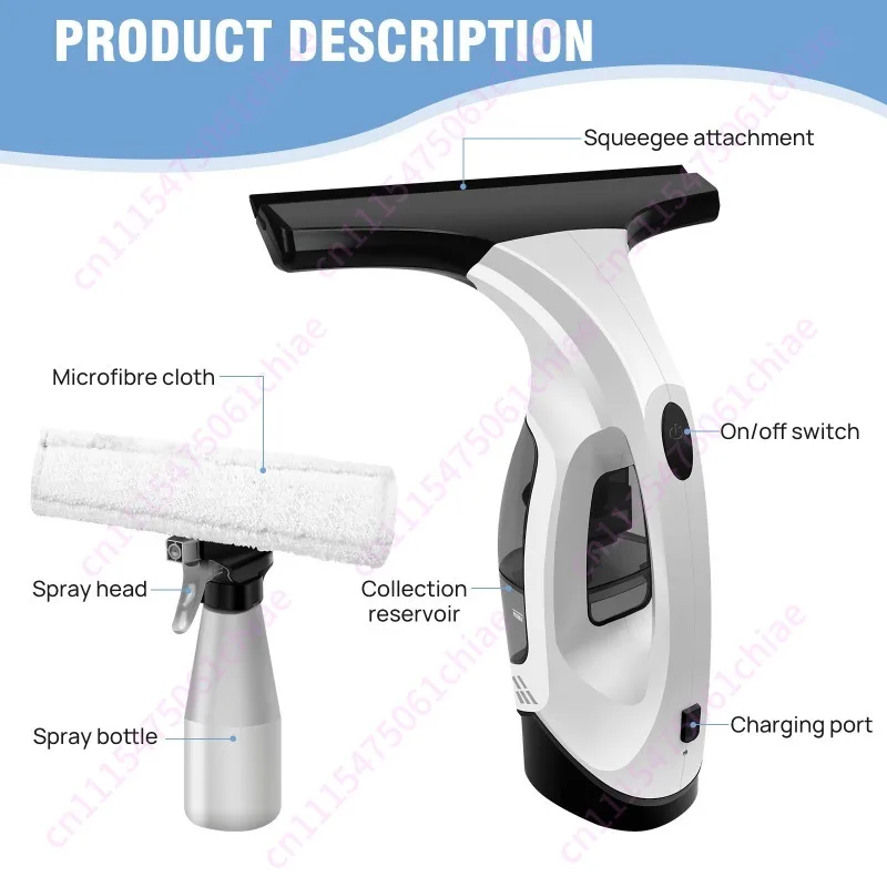 New Small Electric Glass Cleaner, Handheld Window Cleaner, Strong Water Absorption, Efficient and Portable Artifact