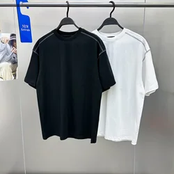 Summer Short sleeved Fashion Loose Weight Pure Cotton T-shirt Open Thread Wide Edition Short sleeved Couple T-shirt