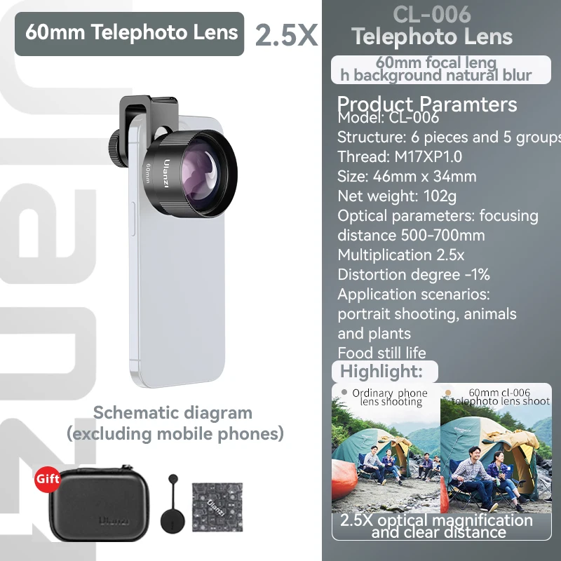 Ulanzi Universele Telefoon Lens voor iPhone 16 15 Voor Xiaomi Samsung Telefoon Camera Lens Film Videomaker Super Groothoek Macro Lens