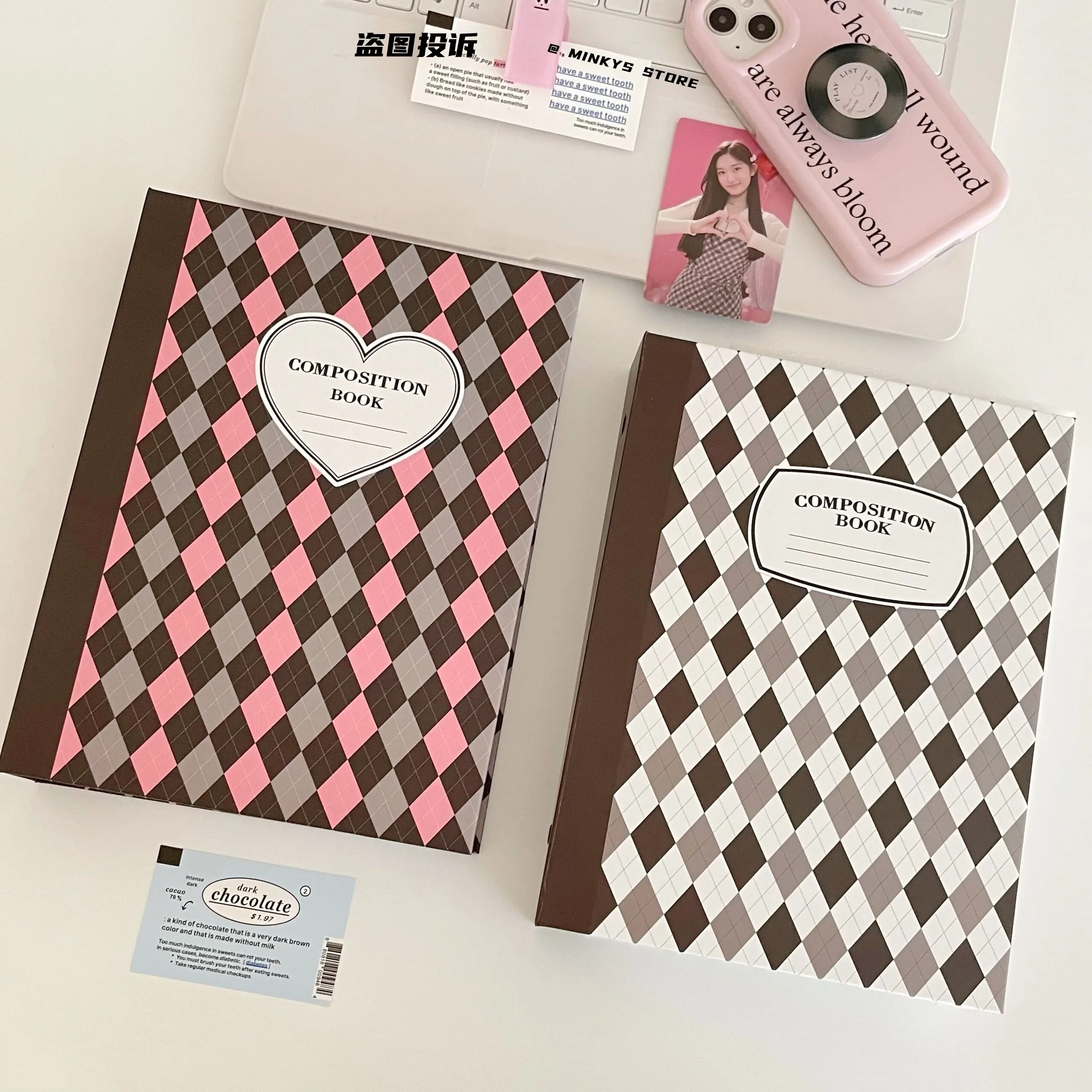 MINKYS New Retro Rhombus A5 Kpop Photocard Binder Collect Book Idol Photo Card Album Kawaii Stationery