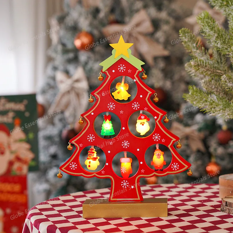 Creative Wooden Christmas Tree Window Shop Mall Desktop Display Props Ornament Christmas Home Craft Holiday Gifts Decoration