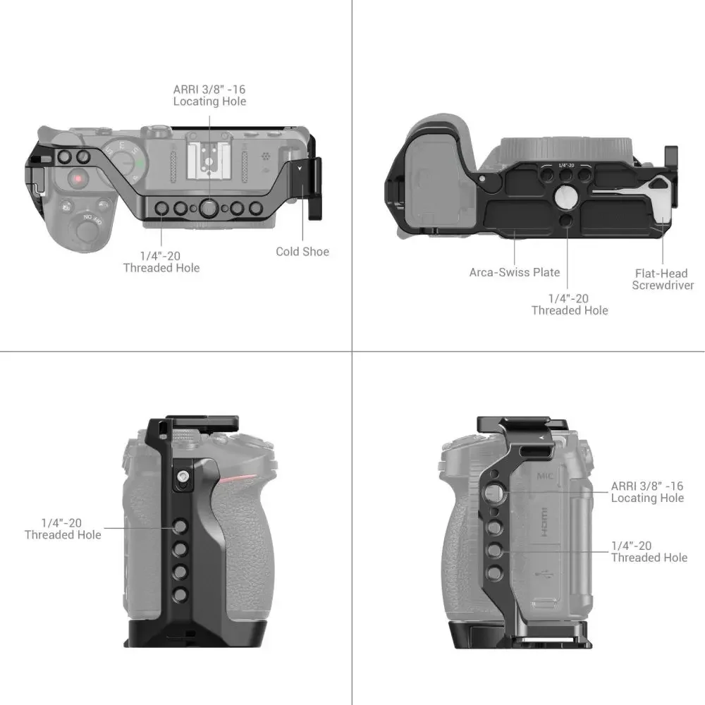 smallrig Cage for Nikon Z30 Accessory Ecosystem for Nikon Z30 Windproof Noise-Reduction With Cold Shoe Mount Baseplate/L-Bracket