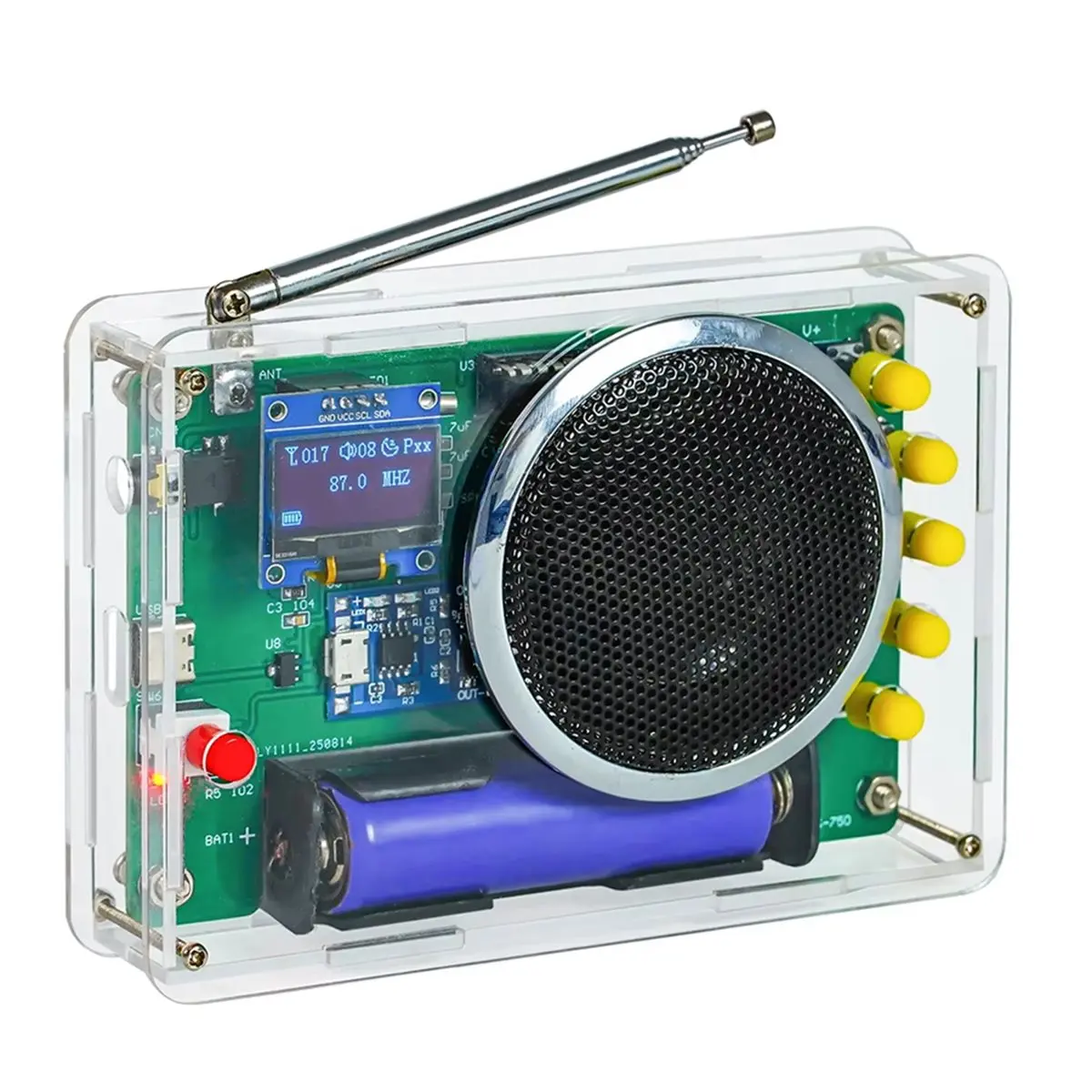 HAPPY EVER New DIY FM Radio Kit 87MHz-108MHz with OLED Display 3W Speaker Electronic Soldering Project RDA5807 DC3.7V USB Type-C