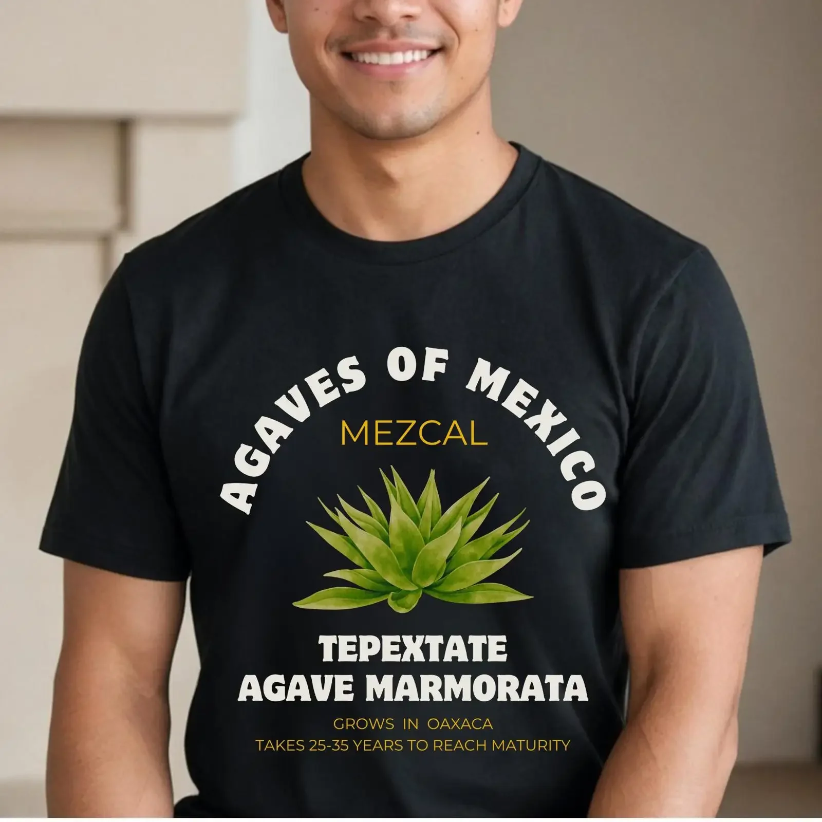 Camiseta Agaves de México Mezcal Tepextate Agave Oaxaca Licores Mexicanos para Amantes, estilo vintage, ligeramente desgastado, streetwear, versátil