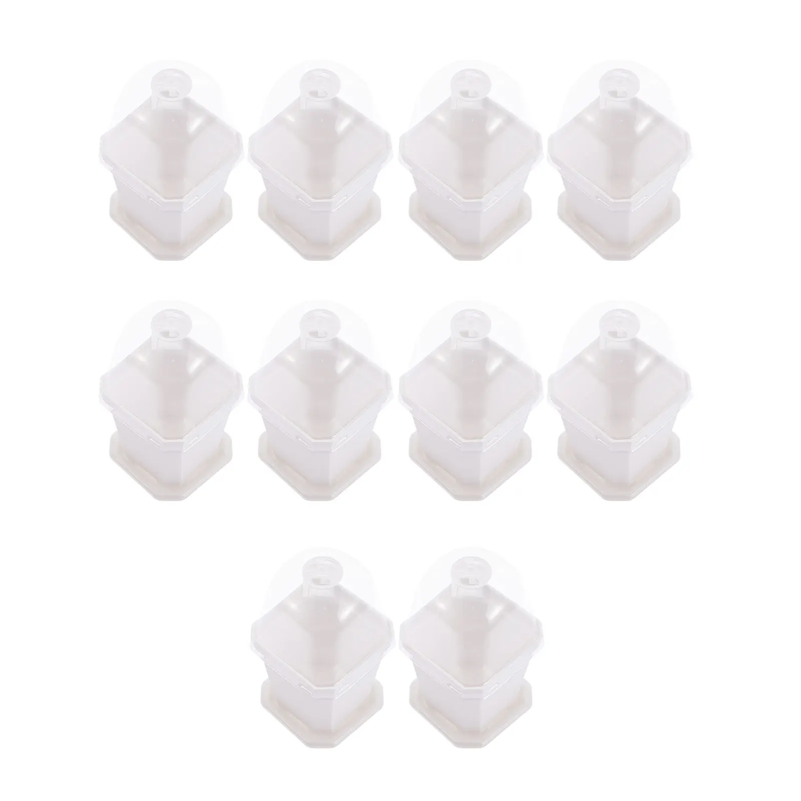 

10 Sets ABS Seedling Pots Durable Garden Planting Tools Indoor Plants Growing Multipurpose Pots Nursery Pot Tray Mini Flowerpot