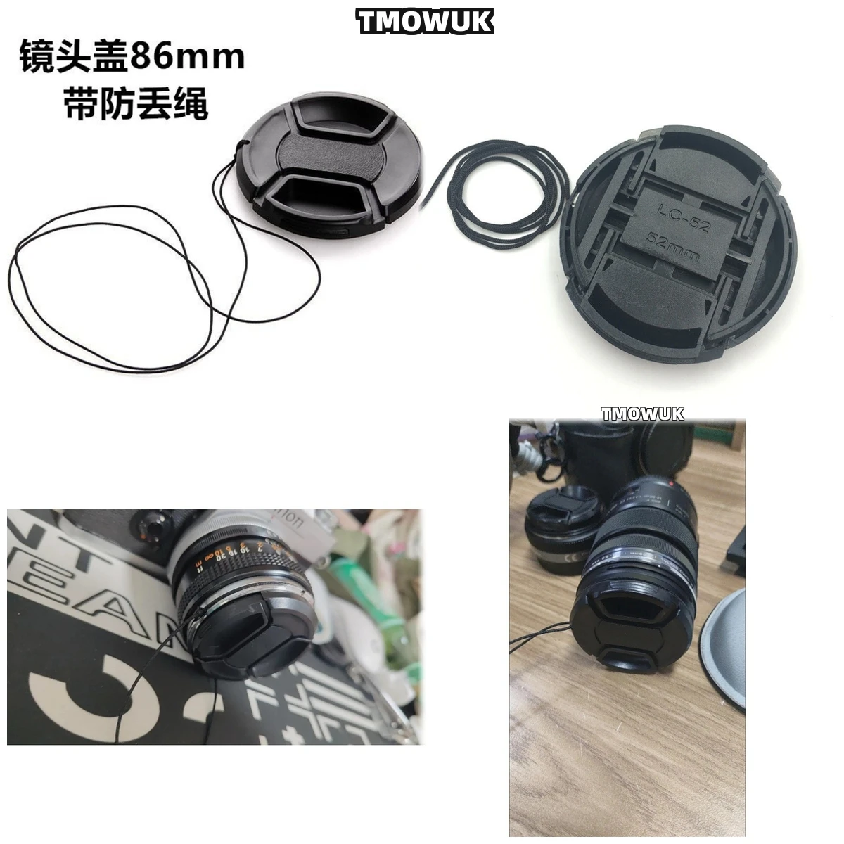 

For Nikon D7200 D7500 Df Z5 Z6 Z7 Z9 Z50 Z30 Zfc Camera Lens Cap Protective Cover Center Pinch Snap-on 49mm 52 55 58 62 67 72 77