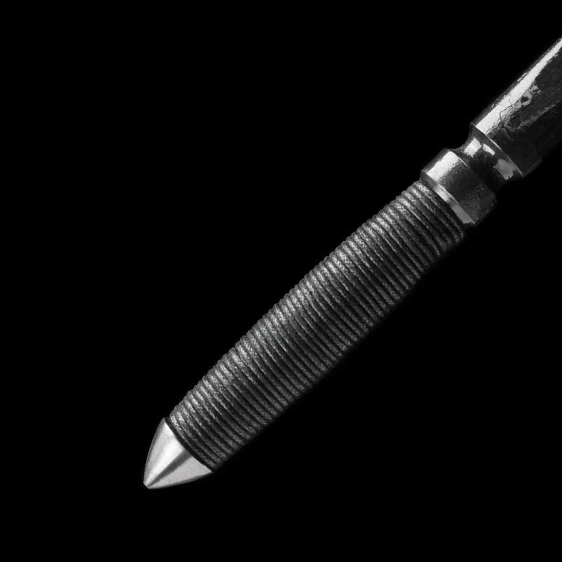Strumento per rompere le finestre di emergenza per auto con bastone corto per arti marziali in acciaio al manganese massiccio da esterno retrò cinese da 60 cm