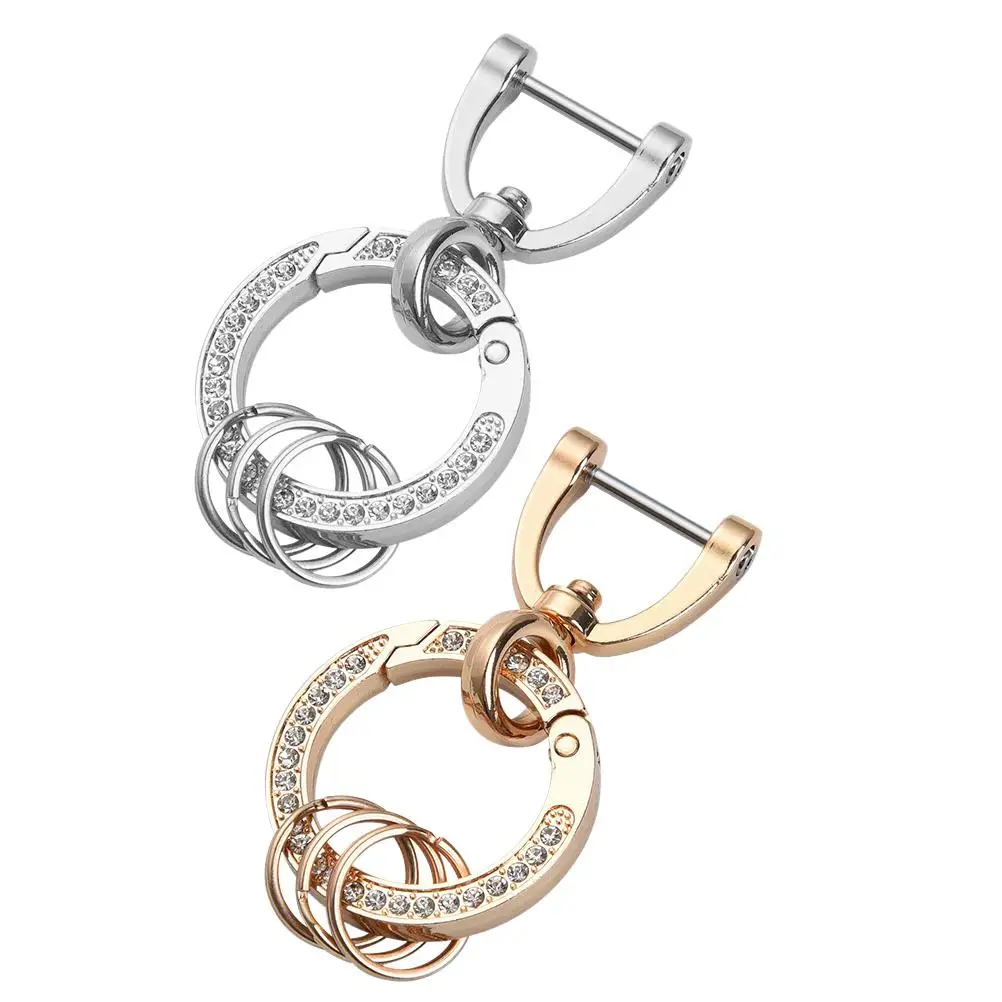 

2 Pcs Drill Keychain Keyring Charm Accessories for Women Pendant Rhinestones