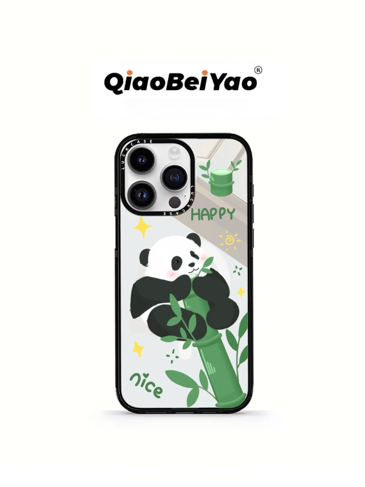 

Panda Bamboo Acrylic iPhone 16 pro Max Case Unisex Creative Cute Cartoon Full Cover Protective Drop Resistance High End