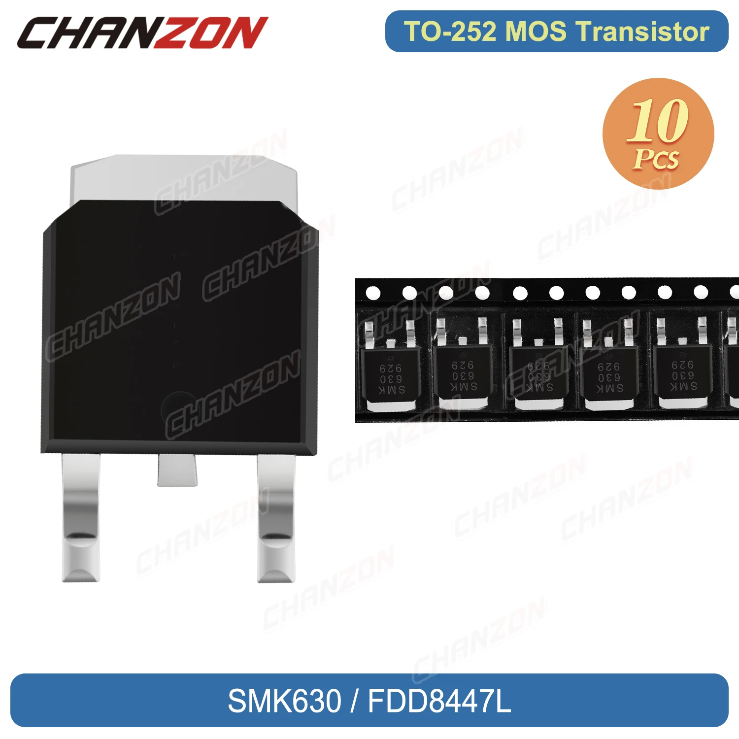 10ชิ้น FDD8447L SMK630 SMD Mosfet ทรานซิสเตอร์ขั้วต่อสองขั้ว BJT SIC Mos Fets วงจรรวมหลอด Triode แบบดั้งเดิมถึง252ชิ้น