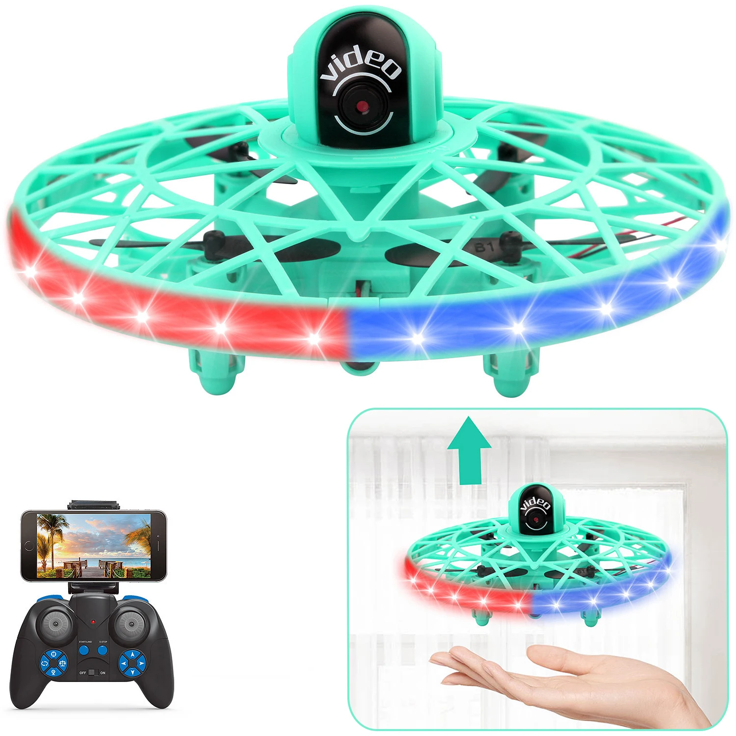 

Flying Drone Interactive Gesture Sensing 2.4G Led Rc Aerial Remote Control Helicopter Aircraft Camera Flying Toy Kids Gift