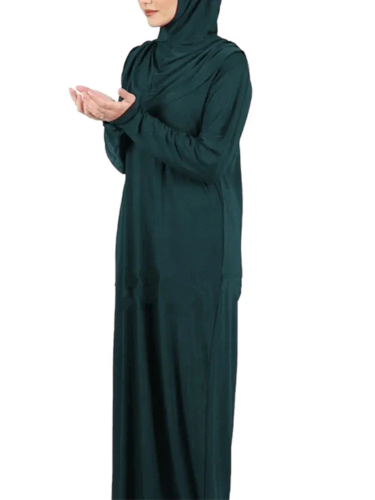 Eid ramadan vestido de oração hijab feminino muçulmano abaya jilbab vestuário de oração dubai robe islâmico longue femme kaftan niqab vestidos