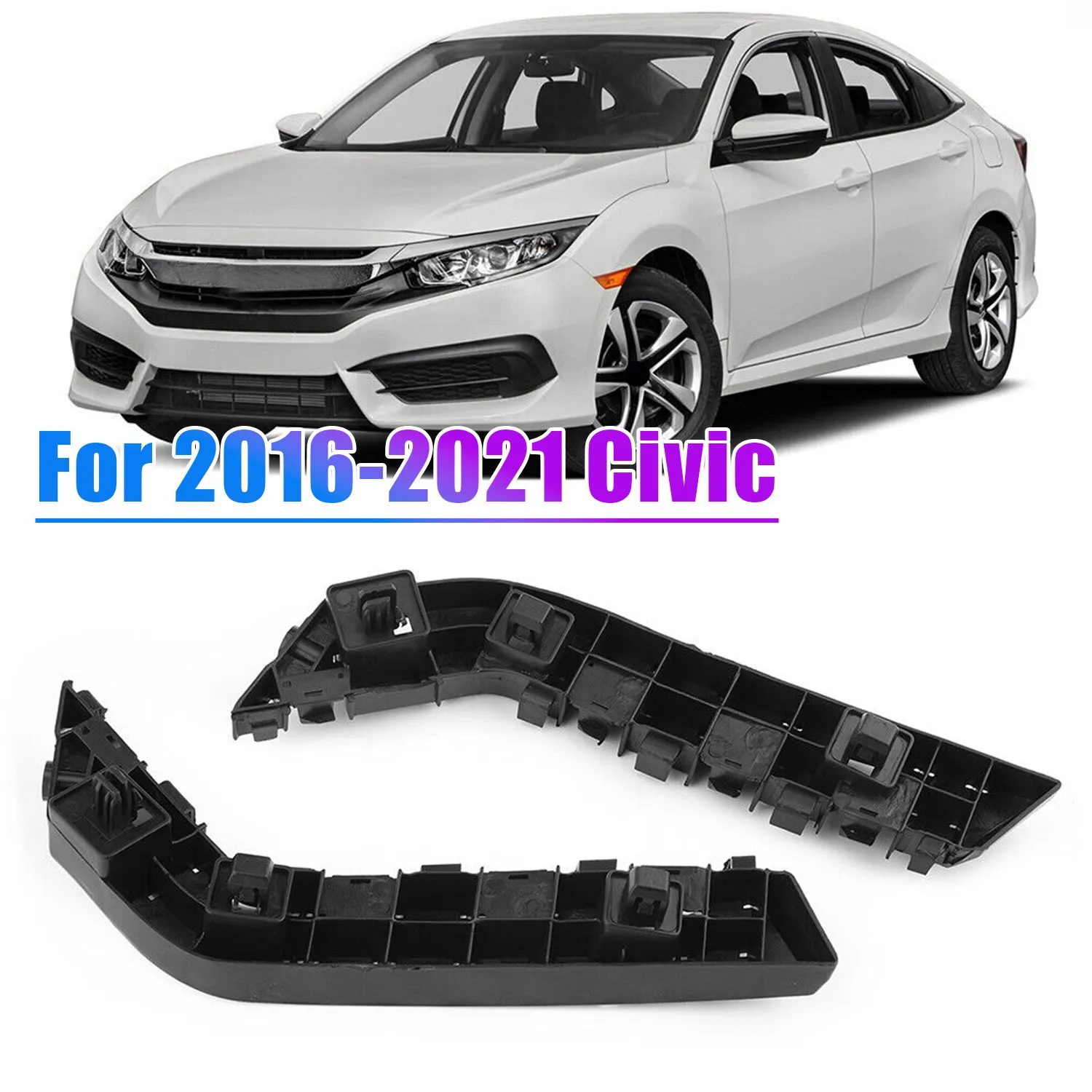 【Price Drop !!】 For 2016-2021 Honda Civic Front Bumper Bracket Retainer Mount Support 1 Pair LH RH