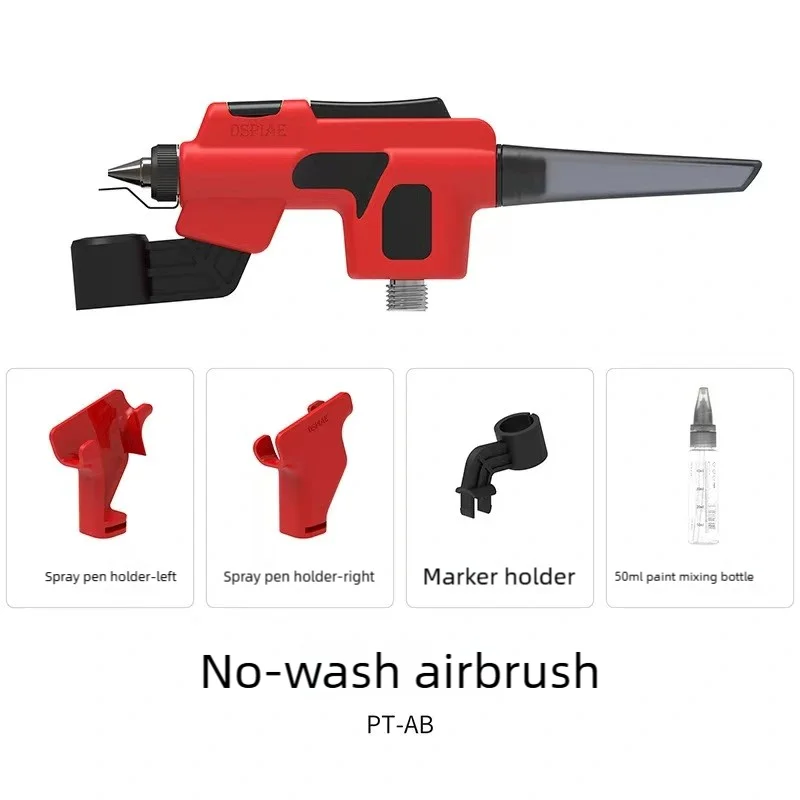 PT-AB DSPIAE Wash-Free Airbrush Set with MarkerRack Easy to Spray Models Painting for Modeler Hobby DlY Tool Sets
