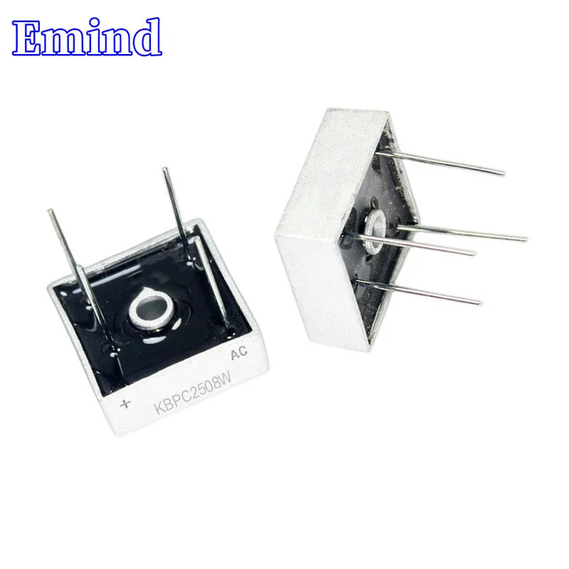 

2Pcs KBPC2508W Bridge Rectifier 25A/800V DIP-4 Square Bridge Cuttable Feet GBU Footprint Bridge Stack