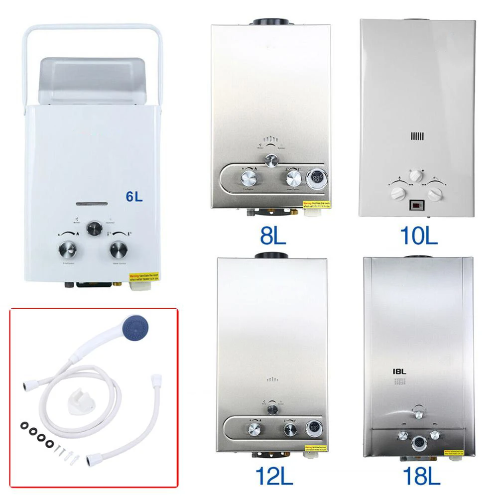 Imagem -02 - Caldeira Aquecedor de Água Instantânea sem Tanque com Chuveiro para Acampar Gás Glp Água Quente l l 10 l 12l Navio dos Eua