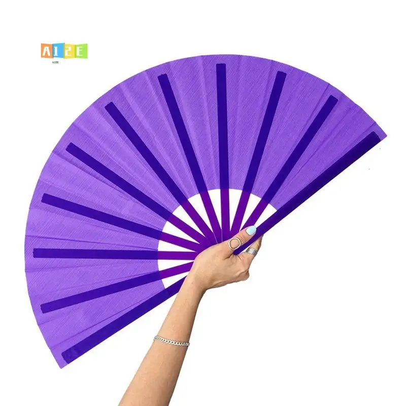 

A12E-13In Большой веер для рейва, веер для выскакивания, веер для линейных танцев, ручной складной веер для улицы, свадьбы, вечеринки, украшения