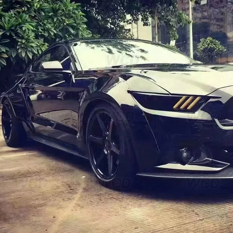 For Car Wheel Eyebrow Round Arc Fender Mud Flaps Mudguards Splash Guards Wide Body Kit for Ford Mustang  2015-2017