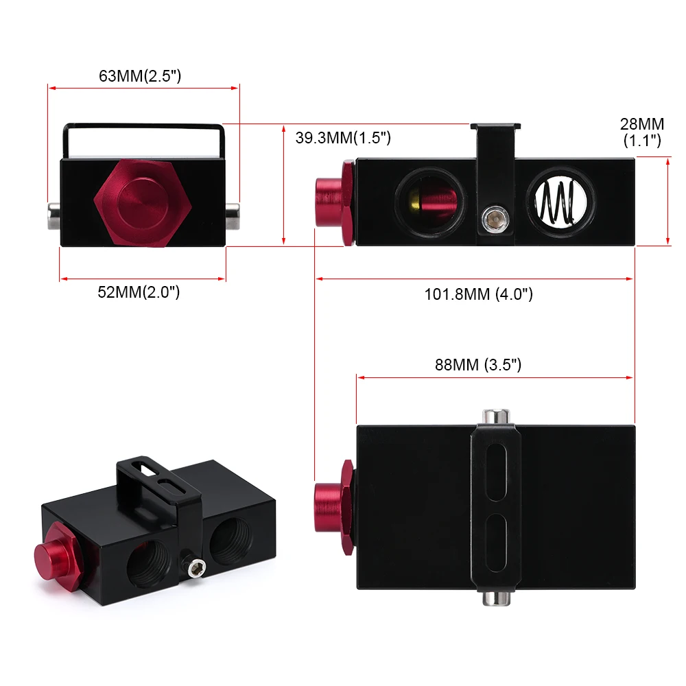 Oil Sandwich With Thermostat Oil Filter Sandwich Adaptor With In- Line Oil Thermostat AN10 Fitting Adapter