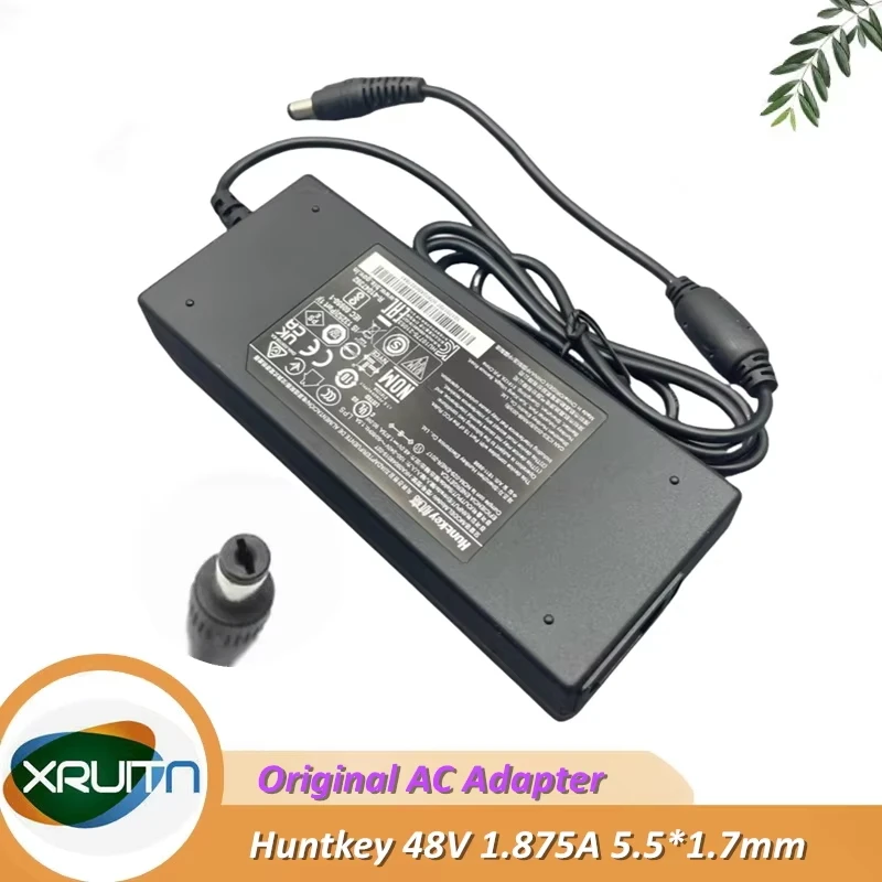 الأصلي OEM Huntkey 48 فولت 1.875A 90 واط التيار المتناوب تيار مستمر محول ل Hikvision NVR-108MH-C/8P PoE NVR شاحن التيار الكهربائي HKA09048019-027