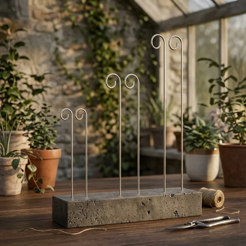 Garden Plant Label Hooks Rustproof Metal Construction with 20cm 30cm 40cm Lengths Total 10 Pieces for Outdoor Plant Marking