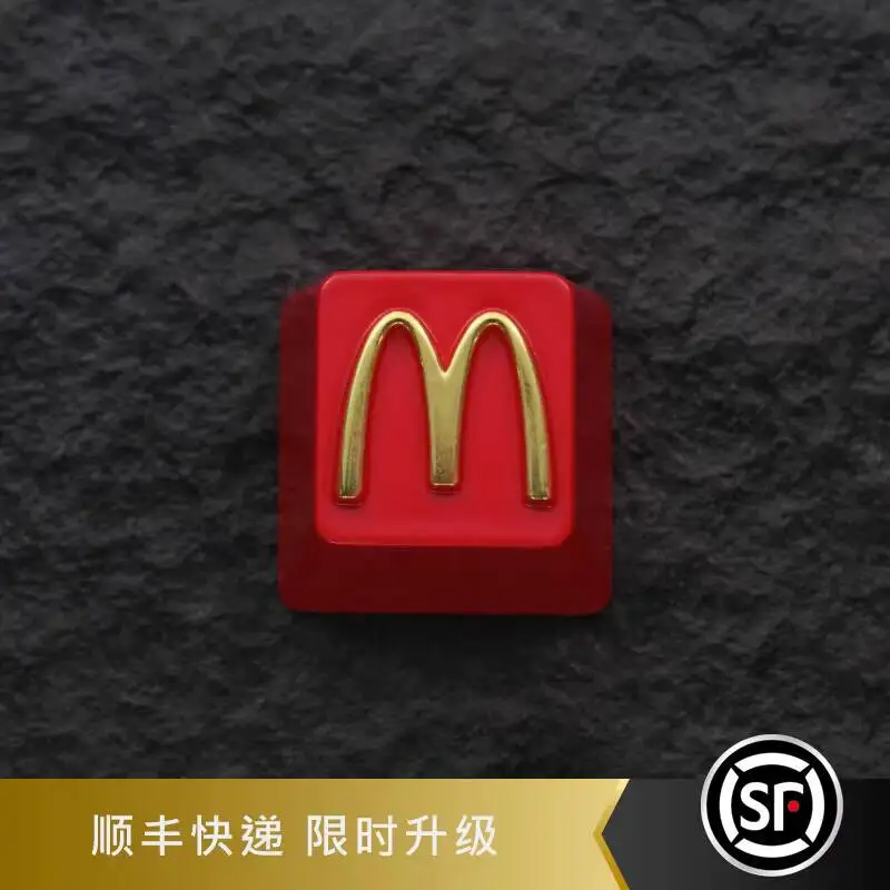 Mechanical Keyboard Mcdonald's Golden Arches M Logo Peripheral Zinc Aluminum Alloy Metal Personalized Relief Keycaps