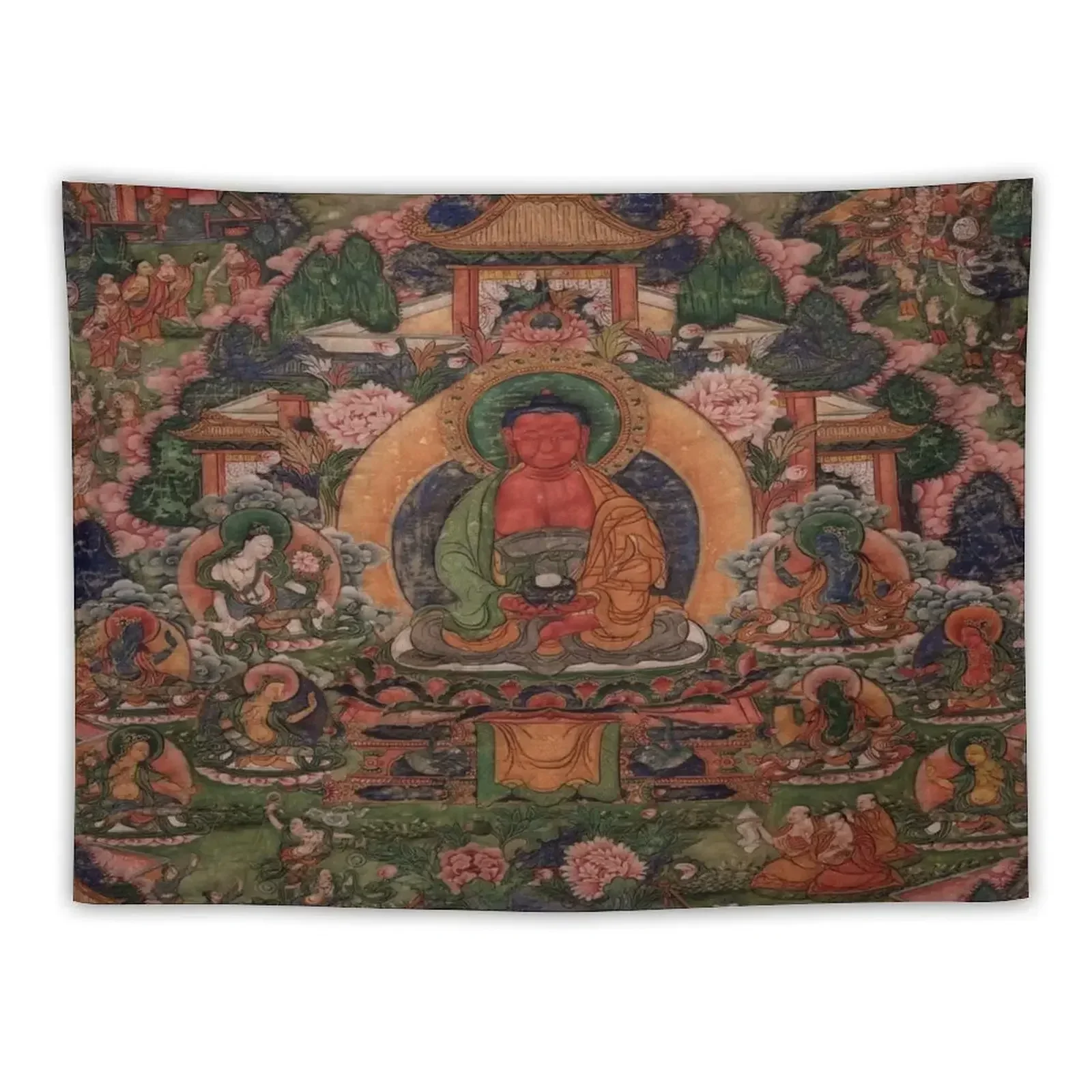 

Buddha Amitabha in His Pure Land of Suvakti Tapestry Decorative Wall Mural Wallpapers Home Decor Bed Room Decoration Tapestry