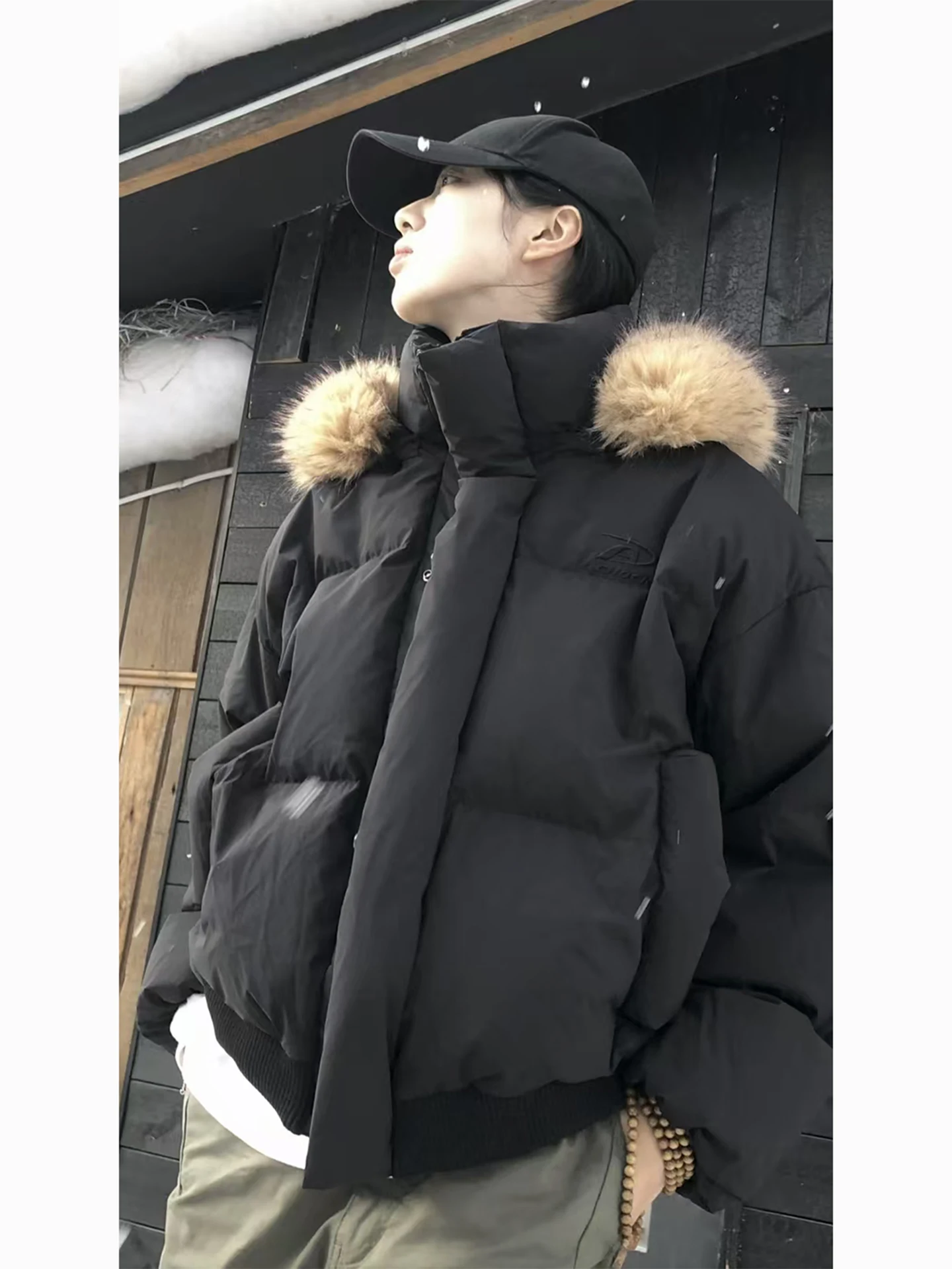 

Мужская утепленная хлопковая куртка Cleanfit с капюшоном, зимняя теплая верхняя одежда с отстегивающимся меховым воротником, повседневная, на молнии