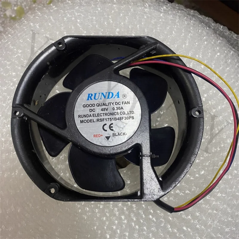 Y+RUNDA RSF1751B48F30PS DC48V 0.30A 17251 Ventilador de refrigeración de 3 cables de 17 cm