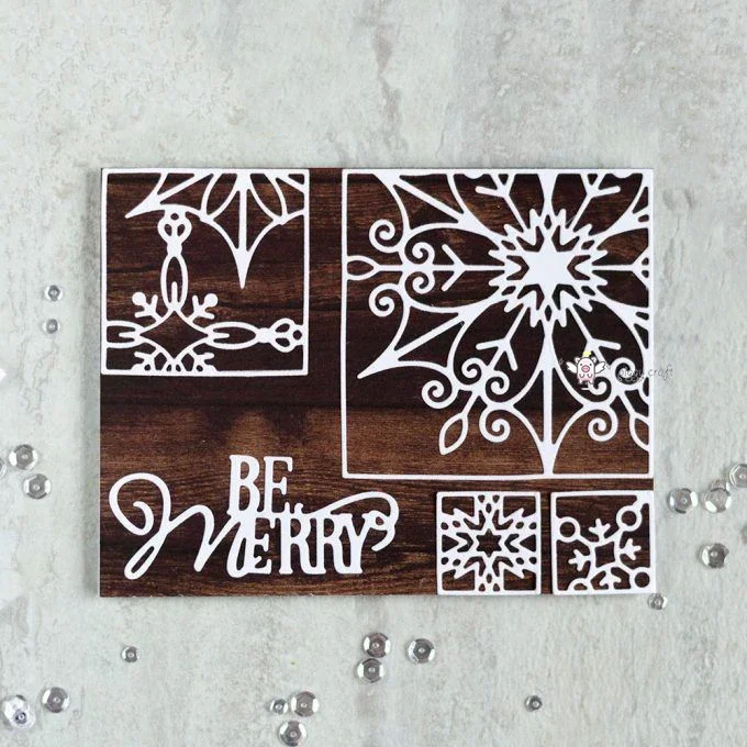 

Piggy Craft metal cutting dies cut die mold 5pcs snowflake frame Scrapbook paper craft knife mould blade punch stencils dies