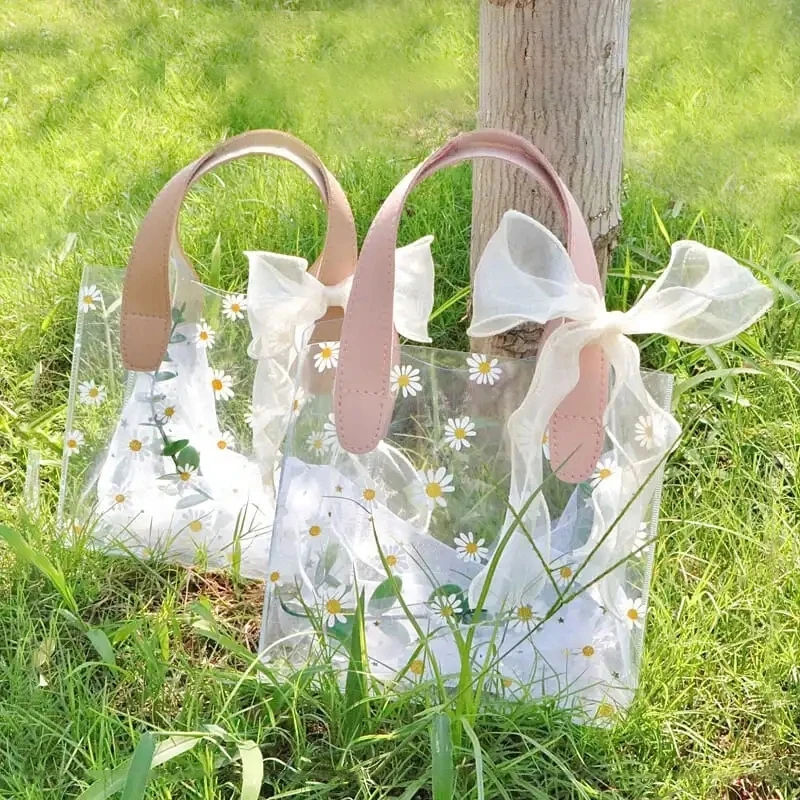 Daisy Transparent Candy Bags Flower Packaging Bag For Wedding Birthday Party Diy Gifts Wrapping Supplies Camping Daily Bag