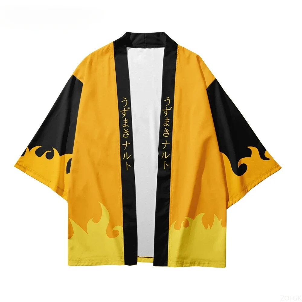 سترة شاطئ Samurai مطبوعة ثلاثية الأبعاد للرجال والنساء، كيمونو فضفاض، سترة صوفية بأكمام قصيرة للعب الأدوار