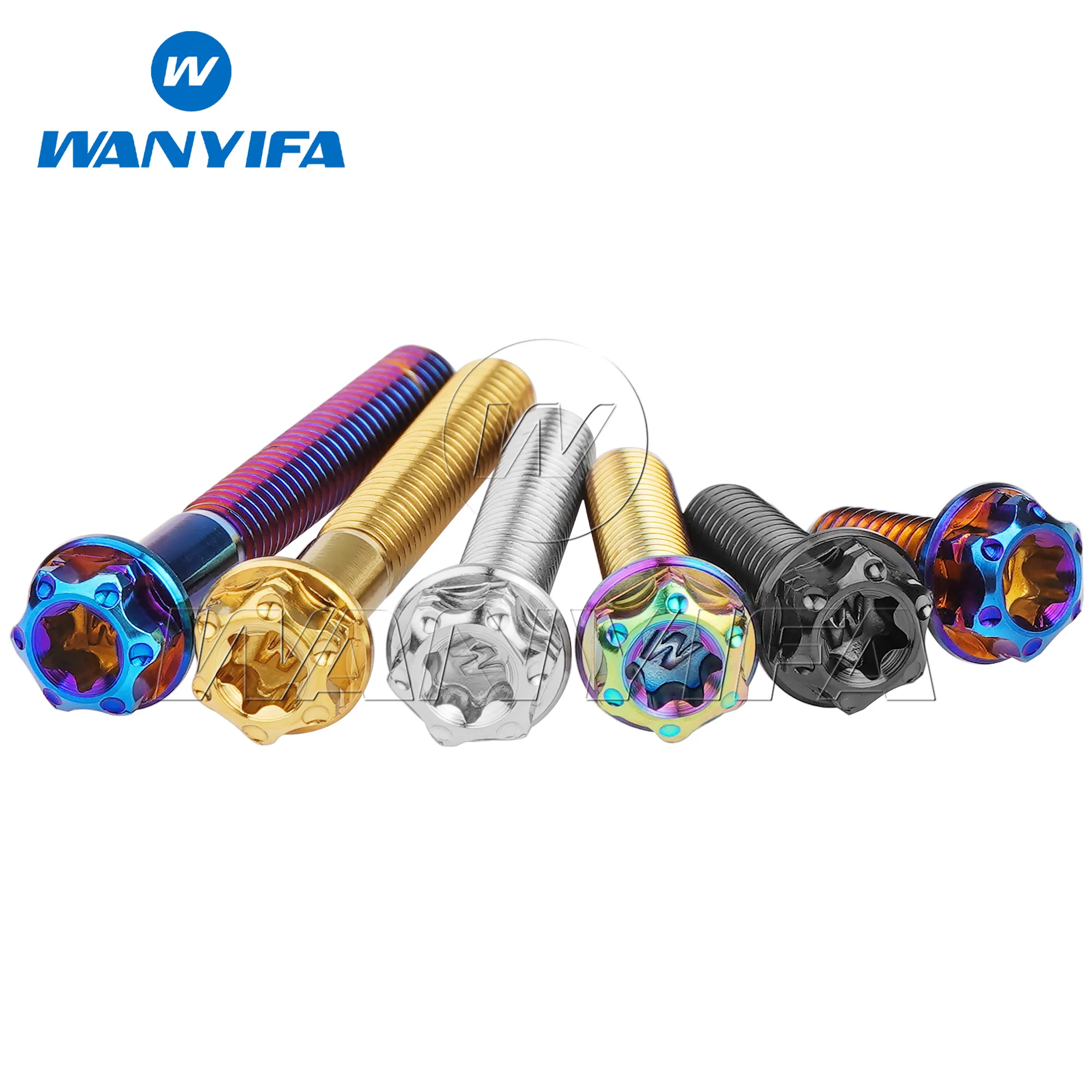 Grade 5 Titanium Alloy Bolts M4x10/15/20/25/30mm with Marked Small Flange Head, Suitable for Motorcycle Component Modifications