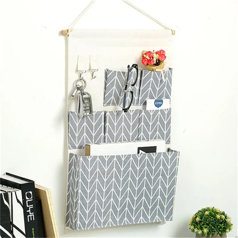 1 Piece Closet Hanging Sundries Storage Bag Printed Bathroom Packing Organizer Toiletry Hook Clothes Storage Bag Kitchen Bag