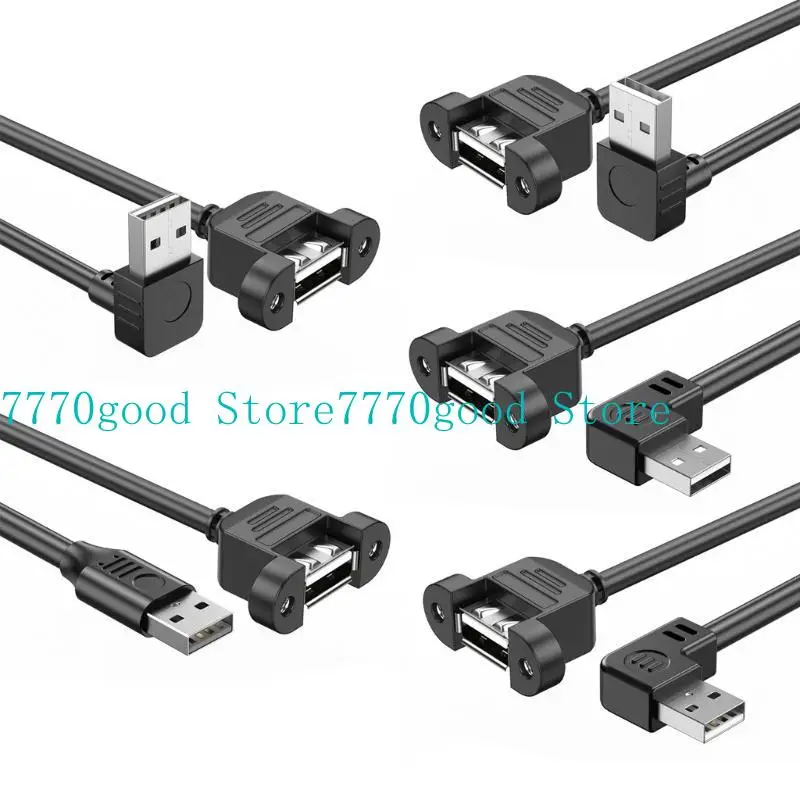 652F Multi Length USB 2.0 Extender Cord with Securing Screw Mount Male to Female Connector Cable Line Support Data Transfer